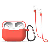 For AirPods Pro 2nd Gen, 3in1 Silicone Protective Case, Snap Hook & Anti-Lost Neck Strap, Red | iCoverLover Australia