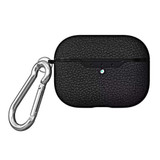 For AirPods Pro 2nd Case, Protective Lychee TPU Cover, Snap Hook, Black | iCoverLover Australia