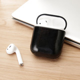 For AirPods 1st Gen Case, Genuine Leather Protective Cover, Black, Snap Hook | iCoverLover Australia