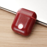 For AirPods 1st Gen Case, Genuine Leather Protective Cover, Oil Wax Pattern Red | iCoverLover Australia