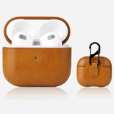 For AirPods 3 Case, PU Leather Smooth Texture, Protective Cover, Brown | iCoverLover AU