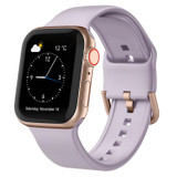 For Apple Watch Series 6, 44-mm Case, Pin Buckle Silicone Watch Strap, Baby Purple | iCoverLover.com.au