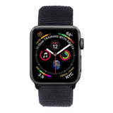 For Apple Watch Series 6, 44-mm Case, Simple Nylon Sports Watch Strap, Touch Fastener, Black | iCoverLover.com.au
