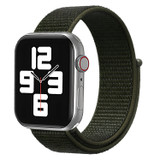 For Apple Watch Series 6, 44-mm Case, Simple Nylon Sports Watch Strap, Touch Fastener, Army Green | iCoverLover.com.au