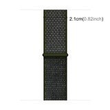 For Apple Watch Series 6, 44-mm Case, Simple Nylon Sports Watch Strap, Touch Fastener, Army Green | iCoverLover.com.au
