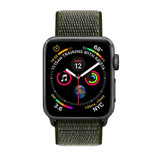 For Apple Watch SE, 44-mm Case, Simple Nylon Sports Watch Strap, Touch Fastener, Army Green | iCoverLover.com.au