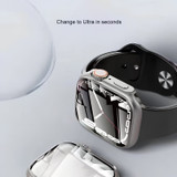 For Apple Watch Series 9, 41-mm Case,Tempered Film Hybrid PC Integrated Watch Case, Black Orange - iCoverLover Australia