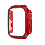 For Apple Watch Series 9, 45-mm Case,Tempered Film Hybrid PC Integrated Watch Case, Red - iCoverLover Australia