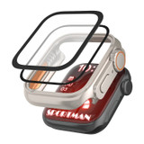 For Apple Watch Series 6, 44-mm Case, Tempered Film Hybrid PC Integrated Watch Case, Rose Gold Orange - iCoverLover Australia