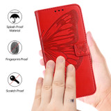 For Google Pixel 8a Case, Butterfly Embossed Folio PU Leather Wallet Cover, Red | iCoverLover.com.au