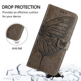 For Google Pixel 8a Case, Butterfly Embossed Folio PU Leather Wallet Cover, Grey | iCoverLover.com.au