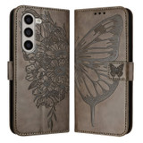 For Samsung Galaxy Z Fold6 Case, Butterfly Embossed Folio PU Leather Wallet Cover, Grey | iCoverLover.com.au
