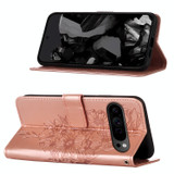 For Google Pixel 9 5G Case, Butterfly Emboss PU Leather Wallet Cover, Rose Gold | iCoverLover.com.au