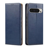 Google Pixel 9 Pro Leather Flip Wallet Folio Case - Blue | Premium Protection & Style