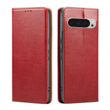 Google Pixel 9 Pro Leather Flip Wallet Folio Case - Red | Premium Protection & Style