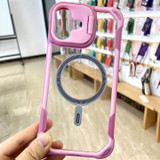 For iPhone 16 Plus Case, Clear Acrylic with Lens Holder, Compatible with MagSafe Cover, Pink | iCoverLover.com.au