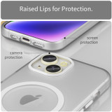 For iPhone 16 Plus Case, Frosted Translucent MagSafe Compatible Cover, White | iCoverLover.com.au