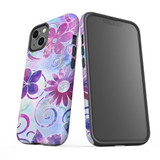 For iPhone 14 Pro Max, 14 Pro, 14 & Older Case, Protective Cover, Flower Swirls | Protective Cases | iCoverLover.com.au