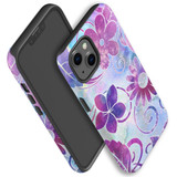 For iPhone 14 Pro Max, 14 Pro, 14 & Older Case, Protective Cover, Flower Swirls | Protective Cases | iCoverLover.com.au
