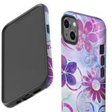 For iPhone 14 Pro Max, 14 Pro, 14 & Older Case, Protective Cover, Flower Swirls | Protective Cases | iCoverLover.com.au