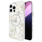 iPhone 16 Pro Max, 16 Plus Case-Mate Floral Gems Gold Compatible with MagSafe Cover