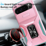 For Google Pixel 9 Pro XL Sliding Camshield Holder Phone Case, Pink + Grey Green | iCoverLover.com.au