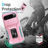 For Google Pixel 9 Pro XL Sliding Camshield Holder Phone Case, Pink + Grey Green | iCoverLover.com.au