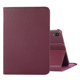 For iPad mini 7 Case,360 Degree Rotation Lychee Texture Flip PU Leather Case, Holder, Purple | iPad mini Cases | iCoverLover.com.au