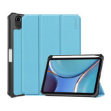 For iPad mini 7 Case,Karst Texture Folio PU+TPU PU Leather Case, 3-fold Holder & Sleep / Wake-up Function & Pen Holder, Light Blue | iPad mini Cases | iCoverLover.com.au