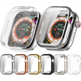For Apple Watch Series 10, 46-mm Case, Electroplated Grippy Cover, Silver | iCoverLover.com.au
