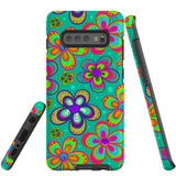 For Samsung Galaxy S10+ Plus Case Tough Protective Cover Retro Floral