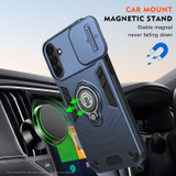 For Samsung Galaxy A56 5G Case - Camera Shield, Shock-Resistant PC + TPU Armor Cover with Rotating Ring Bracket, Royal Blue | iCoverLover.com.au