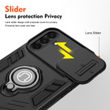 For Samsung Galaxy A56 5G Case - Camera Shield, Shock-Resistant PC + TPU Armor Cover with Rotating Ring Bracket, Black | iCoverLover.com.au
