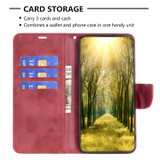 For Samsung Galaxy A56 5G Case - Lambskin Texture, Folio PU Leather Wallet Cover with Card Slots, Lanyard, Red | iCoverLover.com.au