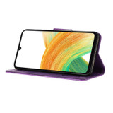 For Samsung Galaxy A36 5G Case - Embossed Butterflies, Folio Wallet PU Leather Cover, Stand, Purple | iCoverLover.com.au