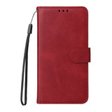 For Google Pixel 9a Case, Calf Texture Folio PU Leather Wallet Cover, Red | iCoverLover.com.au