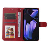 For Google Pixel 9a Case, Calf Texture Folio PU Leather Wallet Cover, Red | iCoverLover.com.au