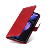 For Google Pixel 9a Case, Calf Texture Folio PU Leather Wallet Cover, Red | iCoverLover.com.au