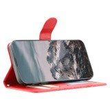 For Samsung Galaxy S25 Sunny Mandala PU Leather Case - Card Slots & Stand Cover, Red | iCoverLover.com.au