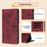For Samsung Galaxy S25 Ultra PU Leather Case - Embossed Mandala, Card Holder & Stand, Red | iCoverLover.com.au