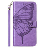 For iPhone 14 Pro Case, Floral Butterfly, PU Leather, Lanyard, Stand, Light Purple | Wallet Folio Cases | iCoverLover.com.au