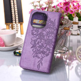 For iPhone 14 Pro Case, Floral Butterfly, PU Leather, Lanyard, Stand, Light Purple | Wallet Folio Cases | iCoverLover.com.au