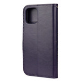 For iPhone 12 Pro Max Butterfly Flower Pattern Folio PU Leather Case,Holder, Card Slots, Wallet, Deep Purple | iCoverLover Australia