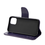 For iPhone 12 Pro Max Butterfly Flower Pattern Folio PU Leather Case,Holder, Card Slots, Wallet, Deep Purple | iCoverLover Australia