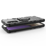 For Samsung Galaxy A32 4G Plastic Shockproof Protective Case, Magnetic Ring Holder, Black | iCoverLover.com.au | Samsung Galaxy A Cases