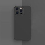 For iPhone 13 Pro Max Case Solid Color Cube Straight Edge Liquid Silicone Lining Flannel Cover, Black | Plastic Cases | iCoverLover.com.au