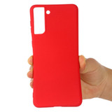 For Samsung Galaxy S21+ Plus Case, Solid Color Liquid Silicone Shockproof Full Coverage Cover, Red | iCoverLover.com.au | Phone Cases
