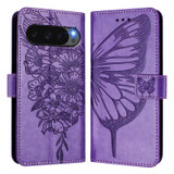 For Google Pixel 10 Pro XL Butterfly Wallet Case, PU Leather with Card Holder & Stand, Purple | iCoverLover.com.au