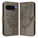 For Google Pixel 10 Pro Butterfly Wallet Case, PU Leather with Card Holder & Stand, Grey | iCoverLover.com.au