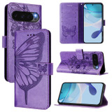 For Google Pixel 10 Butterfly Wallet Case, PU Leather with Card Holder & Stand, Purple | iCoverLover.com.au